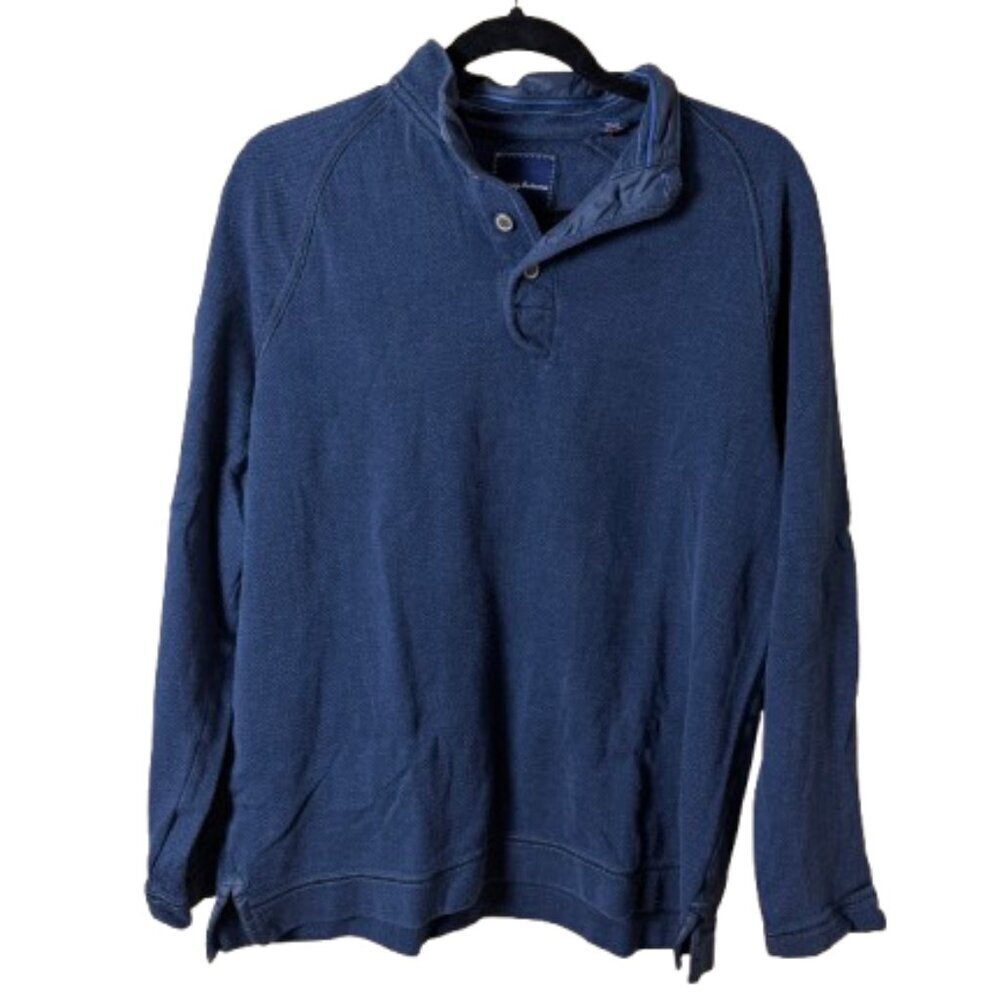 Tommy Bahama Button Henley Sweatshirt Blue Size Medium